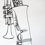Continuous Line Instrument Drawing