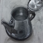 First breath piece Teapot Charcoal Drawing