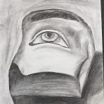 Charcoal eye drawing