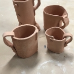 4 mugs/planter for the auction/mug sale