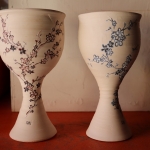 Cherry Blossom Goblets - in process