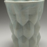 different view of ice blue vase/mug