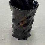3d printed black vase/mug with wood ash