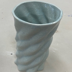 3d printed crackle ice blue vase/mug