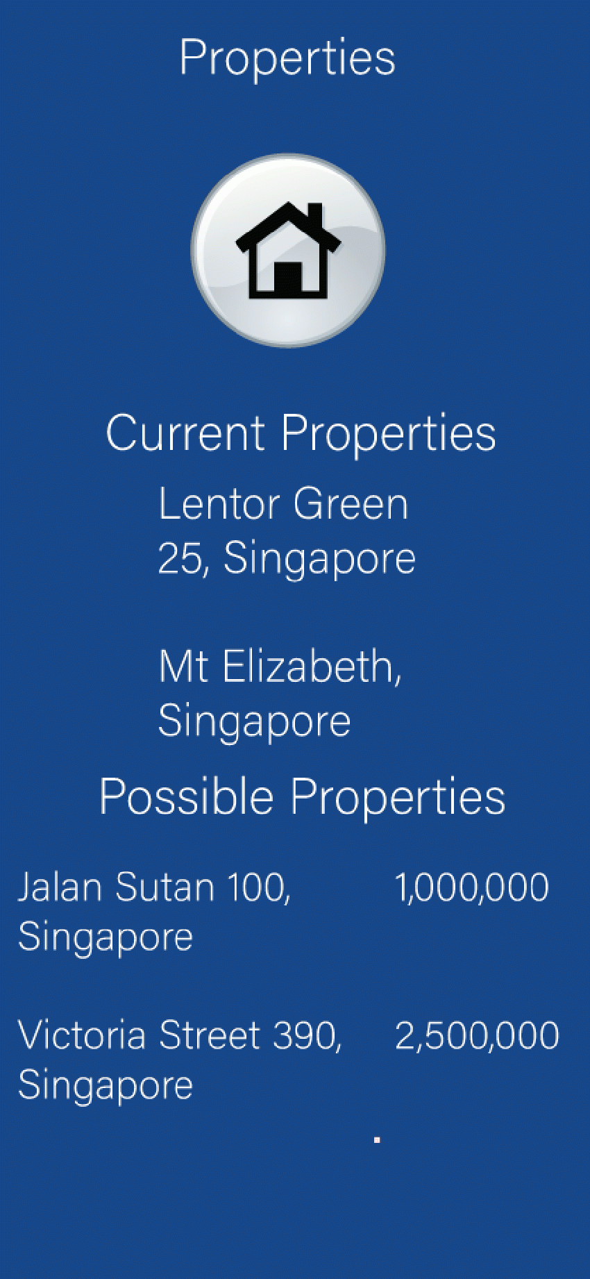 Properties Screen