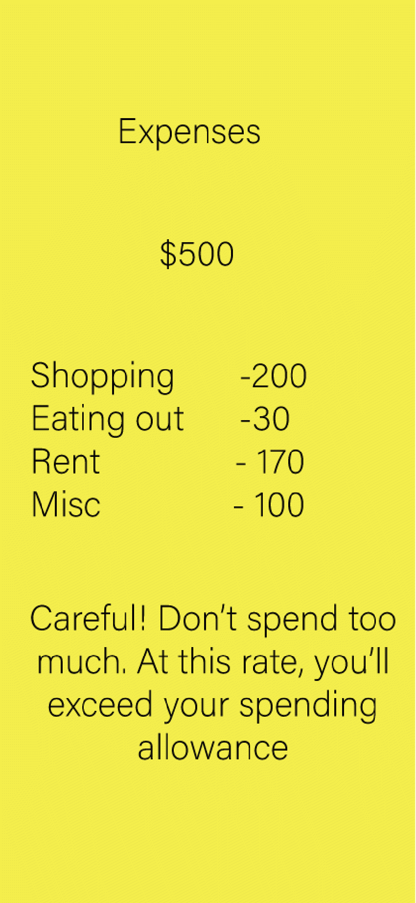 Spendings Screen