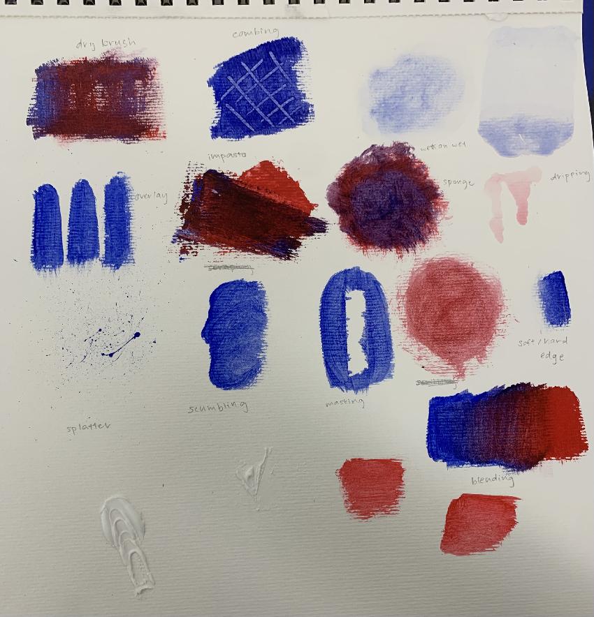 Acrylic texture samples