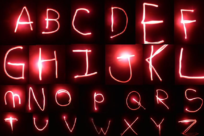 LIght Trail Alphabet
