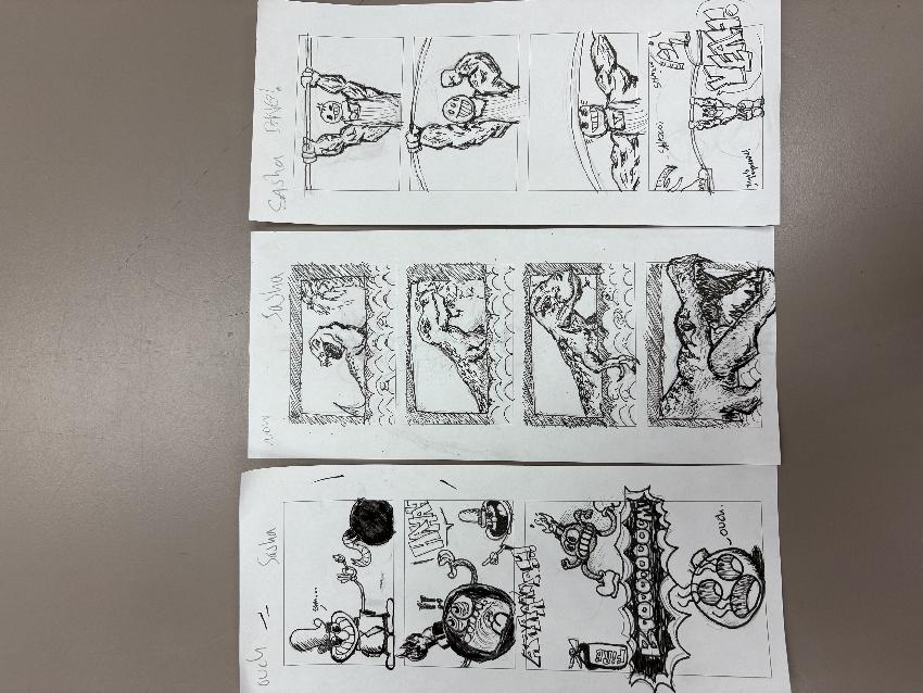 Storyboard artist sequence with literary prompts